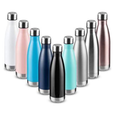 China Sustainable 17OZ Cola Shape Thermos Stainless Steel Vacuum Insulated Water Bottle Sports Flask Black Matte Water Bottle for sale