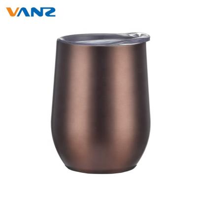 China BSCI Audit Competitive Price Egg Shape Double Wall 304 SS PORTABLE Wine Tumbler With Lid for sale