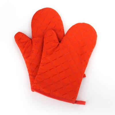 China Heat Resistant Barbecue Oven Kitchen Cooking Cotton Silicone Oven Mitts for sale