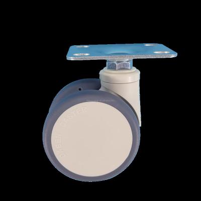 China 3 Inch Rigid Top Plate Double Wheels Medical Caster For Medical Cart Hospital Wheels for sale