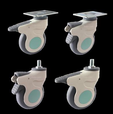 China swivel & 3 Inch Rigid 4 Inch TPR Wheels Medical Caster For Hospital Trolley Wheels for sale