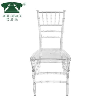 China Modern Fancy Napoleon Hall Chiavari Plastic Stacking Banquet Chairs With Cushion for sale