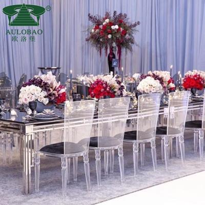 China High Back (Others) Adjustable Rental Party Clear Plastic Chairs With Cushion For Events Weddings for sale