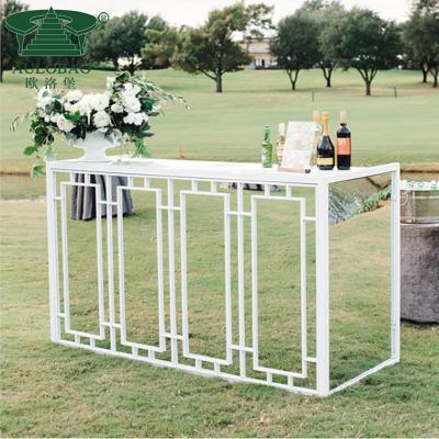 China Modern Professional Iron Glass Metal Mirror Design Movable Outdoor Party Bar Counter for sale