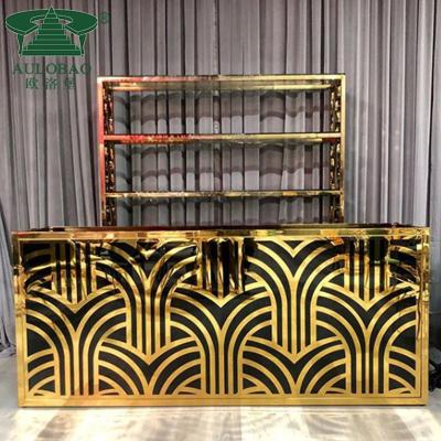 China (Other) Adjustable Bar Furniture Stainless Steel Night Club Led Light Bar Counter Design for sale