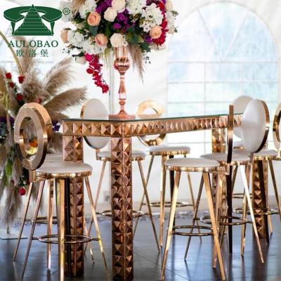 China Modern outdoor cool golden bar stools and cocktail tables furniture for sale