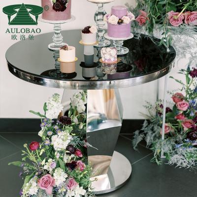 China Stainless Steel Adjustable Mirror Furniture Wedding Glass Cake Table (Other) For Party Event for sale