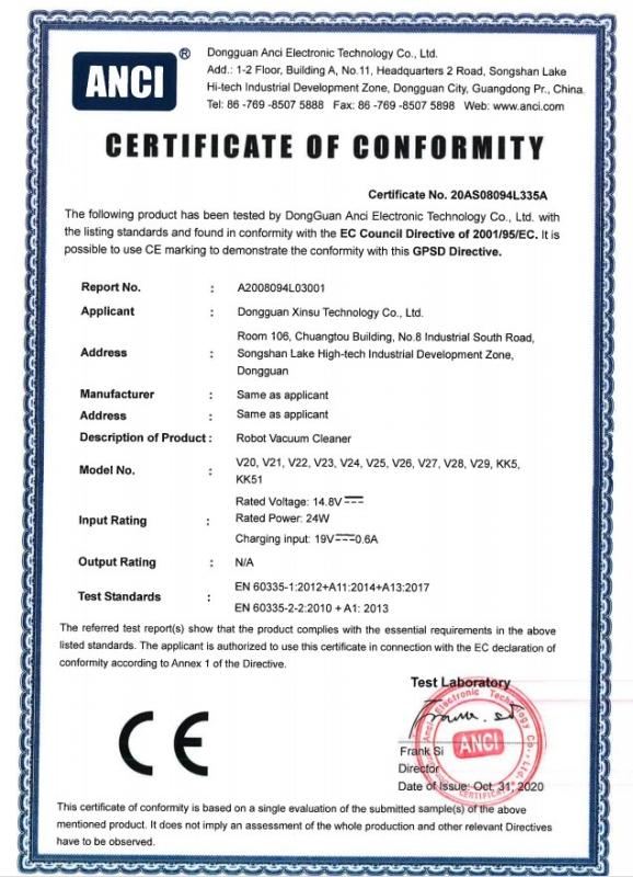 CE - Dongguan Xinsu Technology Co., Ltd.