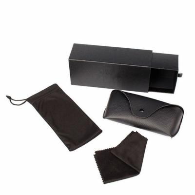 China HJ Bag Low MOQ Brand Luxury Black Fabric Pouch Hard Glasses Packaging Box Sunglasses PU Leather Case Custom Logo for sale