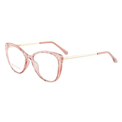 China HJ Hot Selling Popular Women's Cat Eye Women Optical Glasses Blue Light Filter Lenses Anti Frame Transparent Oversized Optical Glasses for sale