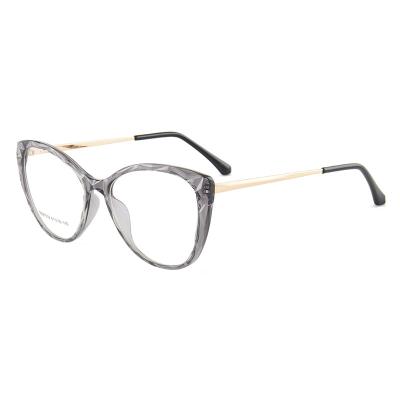 China Popular Luxury Optical Metal Frame Cat Eye Spectacle Frames Optical Blue Light Glasses Anti Block Glass Blue Light Clear Glasses for sale