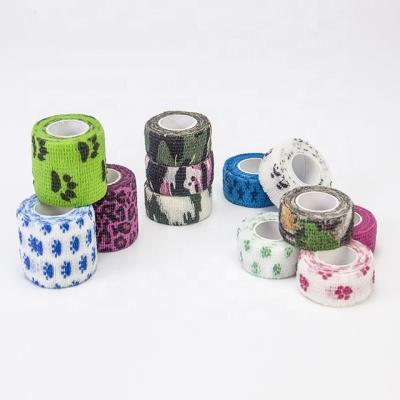 China Soft Customize printed cohesive bandage 5cm vet flex bandage tape for animals for sale