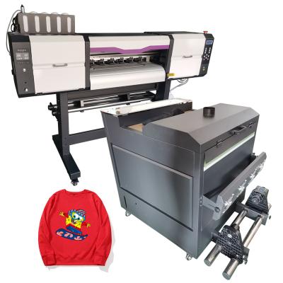 China Garment shops factory sale hoson board 60cm dual head i3200 white ink and CMYK color dye ink PET film inkjet DTF printer for sale