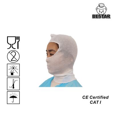 Китай 35CM White Cotton Protective Hood FDA Disposable Hood With Overlock Sewing продается