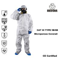 Китай CAT III EN14126 ПЕЧАТАЕТ 5B/6B белый Coverall Microporous фильма для распылять краски продается