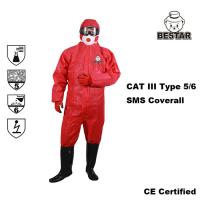 Китай Противостатический Nonwoven тип 5/6 Coverall SMS красный для конструкции продается