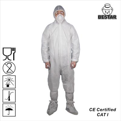 Китай Coverall прозодежд SPP+PE Анти--пыли белый устранимый для правил и чистки гигиены продается