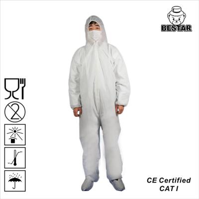 Китай Coverall Nonwoven полипропилена SPP устранимый защитный для пищевой промышленности продается