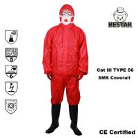 China SPP Polypropylene Disposable Protective Coverall Breathable Type 5 6 Coverall for sale