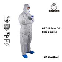 Китай Breathable костюмы SMS устранимые на очищая тип 5 6 Coverall изоляции продается