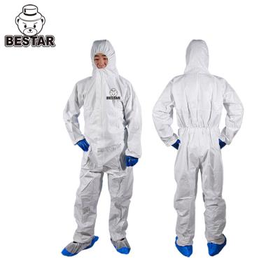 Китай Coveralls BearEco белые Microporous устранимые медицинские для предохранения от бактерий вируса продается