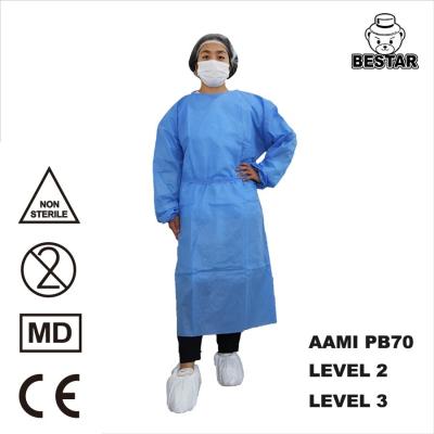 중국 Blue Disposable Lab Coat SPP Disposable Lab Gown  Jacket With Elastic Cuff 판매용