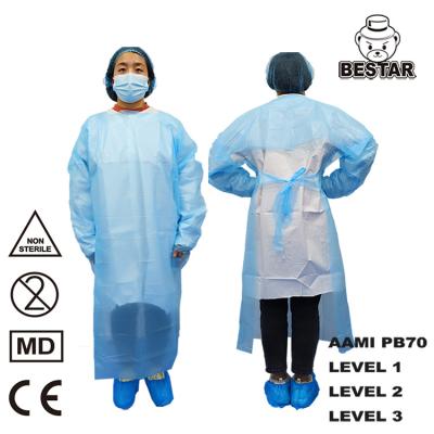 Κίνα CE Certified Disposable Isolation Gown AAMI PB70 Level 2 Ppe Gowns Disposable προς πώληση