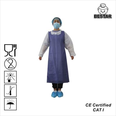 China PVC Biodegradable Plastic Aprons Purple Disposable Art Aprons for sale