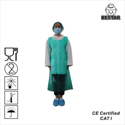 China Delantales disponibles 6XL del laboratorio de la extra grande verde del PE para la regla de higiene en venta