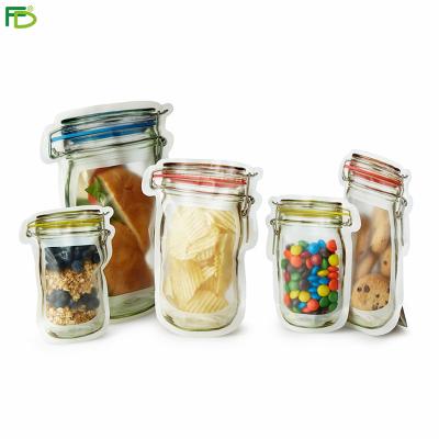 China Reusable Airtight Zipper / Ziplock Seal Mason Jar Food Storage Snack Sandwich Bags Food Saver for sale