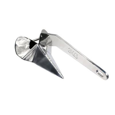 China Anchoring Stainless Steel Mirror Polished Wing Anchor Marine Anchor Boat Anchor for sale