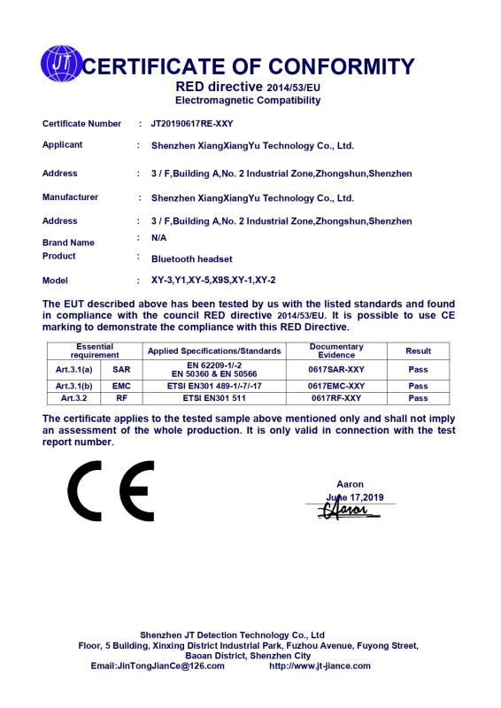 CE - Shenzhen Qiannuo Industrial Co., Ltd.