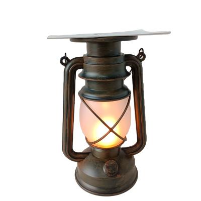 China Portable Solar Oil Lamp Flameless Lamp Garden Table Camping Light With Solar Charging With Waterproof Functions for sale