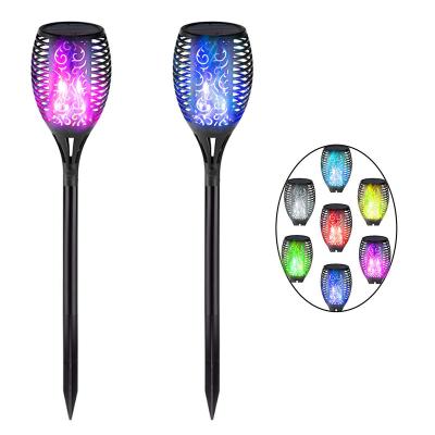 China Latest Waterproof Garden Decorative Lighting Solar Torch Lights Colorful Solar Led Flame Light for sale