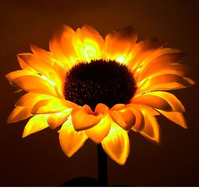 China Border Led Plug-in Light Solar Garden Sunflower Decoration Flower Lights New Simulation Outdoor Garden Plug-in Lawn Light for sale