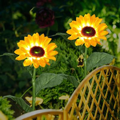 China Outdoor Waterproof Warm White Led Solar Light Sunflower Garden Sunflower Garden Light IP44 Flower Stake Helianthus Light for sale