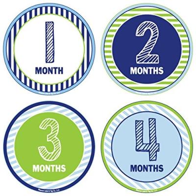 China Europe 24 Pack Baby Month Stickers and Milestone Stickers for First Year Boys and Girls Month to Month and Holidays for sale