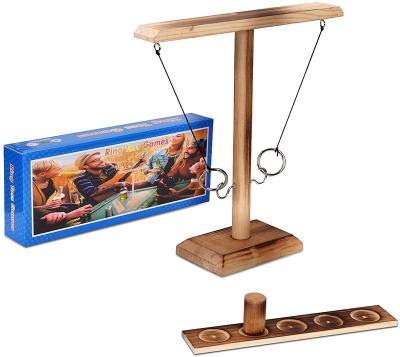 China Outdoor Sports Indoor Games Ring Toss Games for Kids Adults, Hand Held Board Games with Ladder Pulled Package, Indoor Outdoor Handmade Wooden Ring Toss Hooks for sale