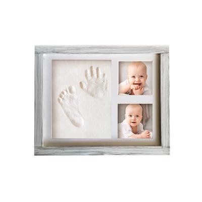 China Trendy Distressed Baby Handprint and Footprint Picture Frame Kit - Rustic 9