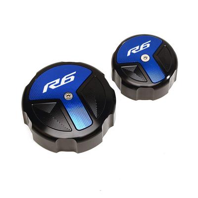 China CNC Aluminum For YAMAHA YZFR6 YZF R6 Motorcycle Accessories 2009-2021 CNC Rear And Front Brake Fluid Reservoir Cap Aluminum Cylinder Cover for sale