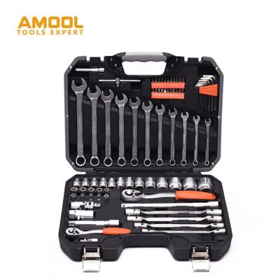 China Factory Outlet Chrome Vanadium 77Pcs Hardware Bike/Car/Mechanic/Extended Household/Auto Repair Tool Kits for sale