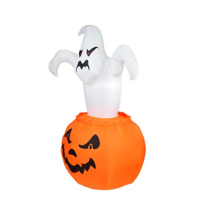 China Wholesale Halloween Party Supplies Cute Pumpkin Ghost Inflatable Pumpkin Halloween Yard Decoration Ghost LED Lighting for sale