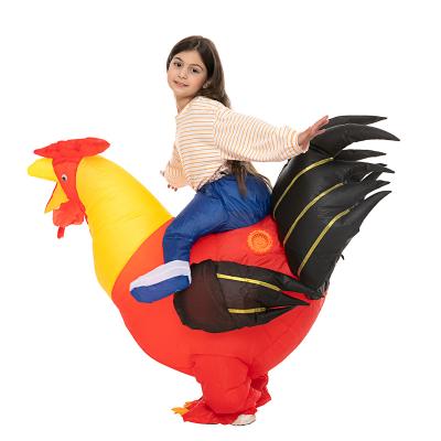 China 80-120CM Crazy Big Rooster Kids Birthday Party Red Color Inflatable Deep Red Rooster Colorful Costume, Inflatable Rooster Costumes for sale