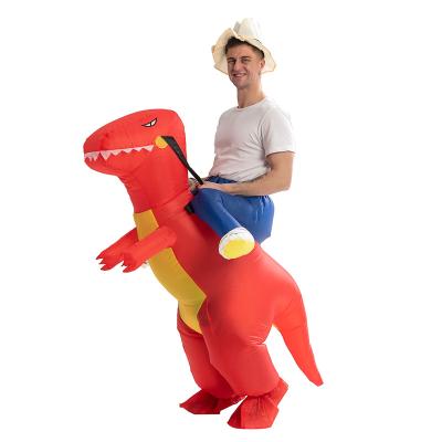 China The advertisement. Promotion Red Color High Quality Custom Inflatable Dinosaur Riding Funny Costume Suit For Adult for sale