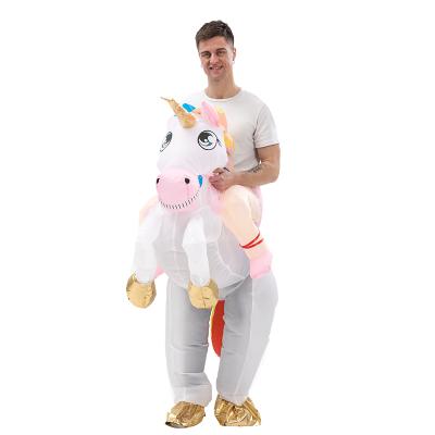 China Party Celebrate Complete Set Ready To Ship 1.5 To 1.8M Colorful Unicorn Shape Inflatable For Adult Party Role Play Costume for sale