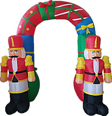 China New Year Home Christmas Solider Indoor Outdoor 9ft Large Inflatable Inflatable 190T Polyester Material Waterproof Self Self Inflate Arcade Decoration for sale