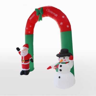 China Factory Direct Easy Blow New Year Christmas Inflatable Santa Claus And Snowman Archway Colorful Decoration 9ft Large Outdoor Indoor Home Factory for sale