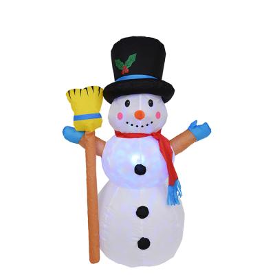 China Hot Sale Indoor Home Outdoor New Year Cartoon Customized Large Size Cute Inflatable Christmas Snowman Penguin With Led Light For Xmas Decoration for sale