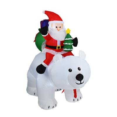 China New Year Christmas Price Bear Clause Good Home Indoor Outdoor China Factory Large Led Light Christmas Santa For Garden Inflatable for sale