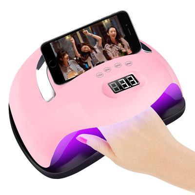 China Author Sensor UV Lamp Nail Dryer Machine 168W LED Curing Light Nail Art Lamp Professional Nail Lamps with Mobile Phone Holder for sale